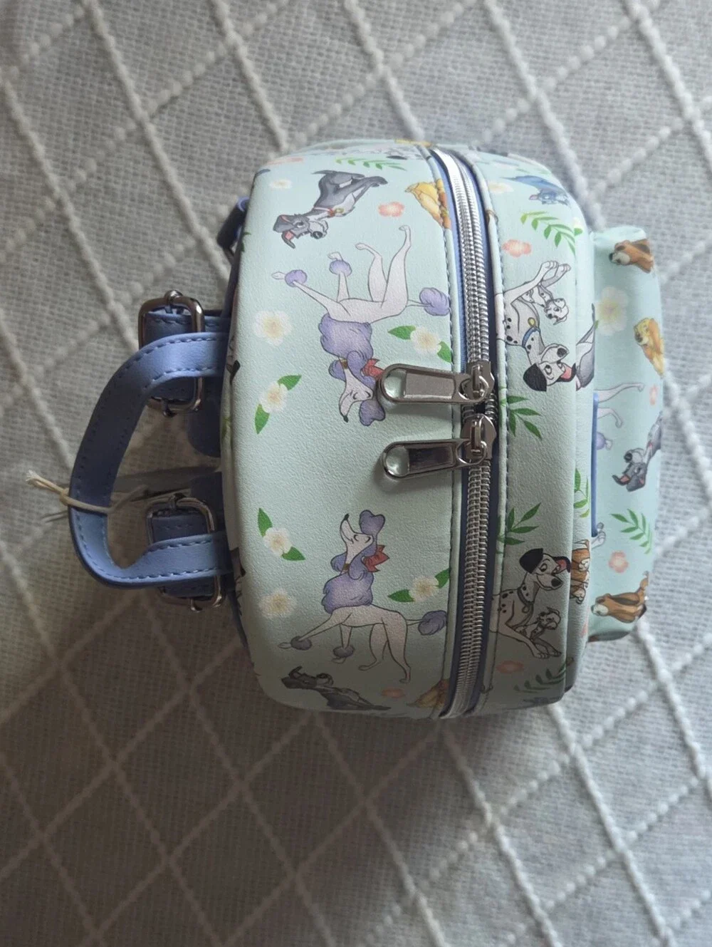 Loungefly Disney Dogs Floral Mini Backpack Blue - Picture 7 of 8